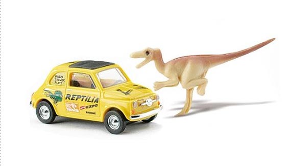 Fiat 500  Reptilia  con Dinosauro