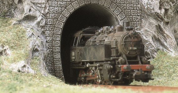 2 portali tunnel loco vapore binario singolo
