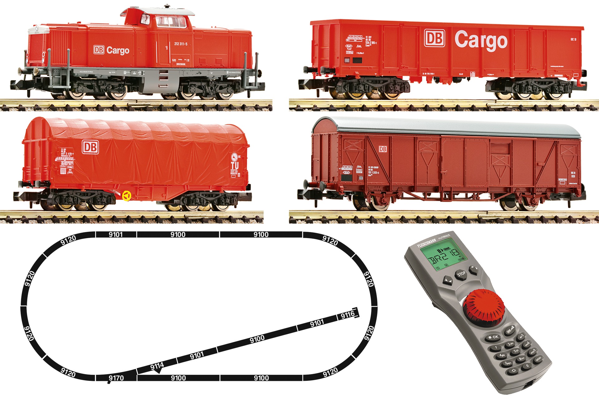 Startset Digitale loco diesel BR 212 con treno merci DB AG
