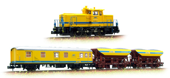 Loco BR 365 e 3 Veicoli per manutenzione ferroviaria DBG